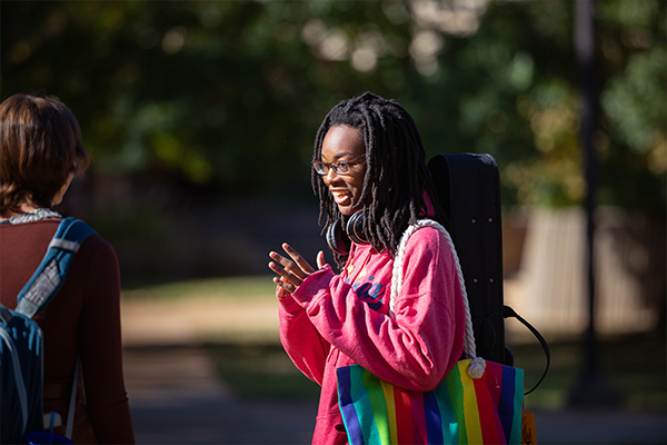 STLCC student outside on campus