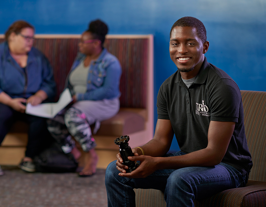 male trio student in Meramec student center