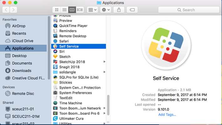 Mac OS X Self Service Apps