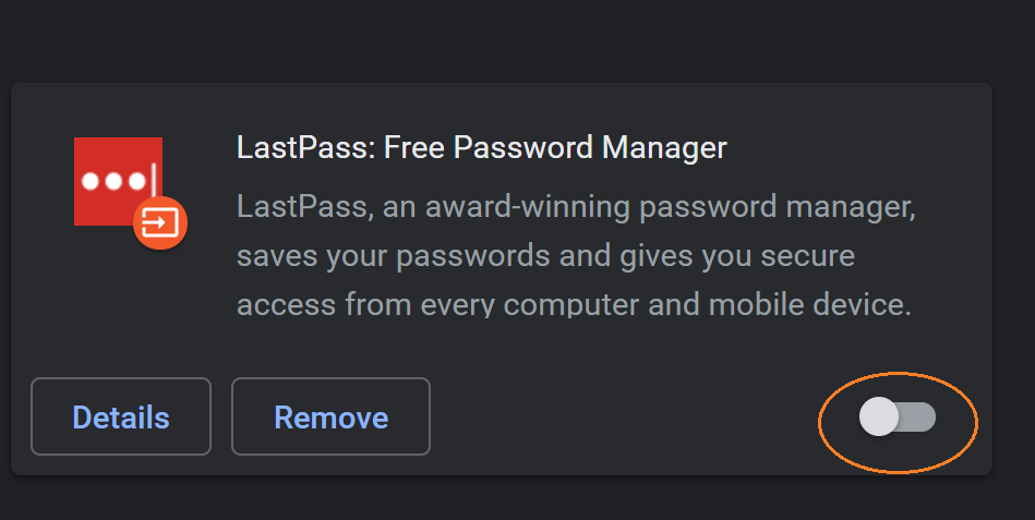 LastPass extension in Chrome