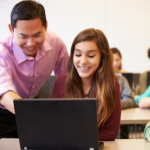 STLCC Student Getting Assistance from a Teacher