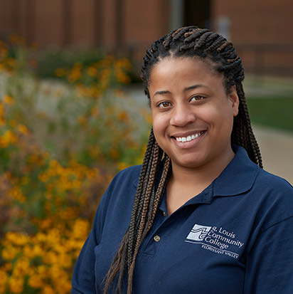 TRIO student on campus