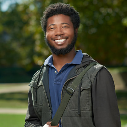 guy with book bag