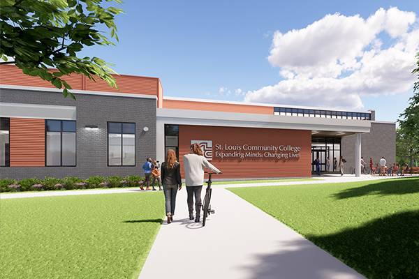 Transportation Center exterior main entrance rendering