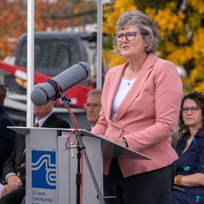 Dr. Fickas speaks to groundbreaking crowd